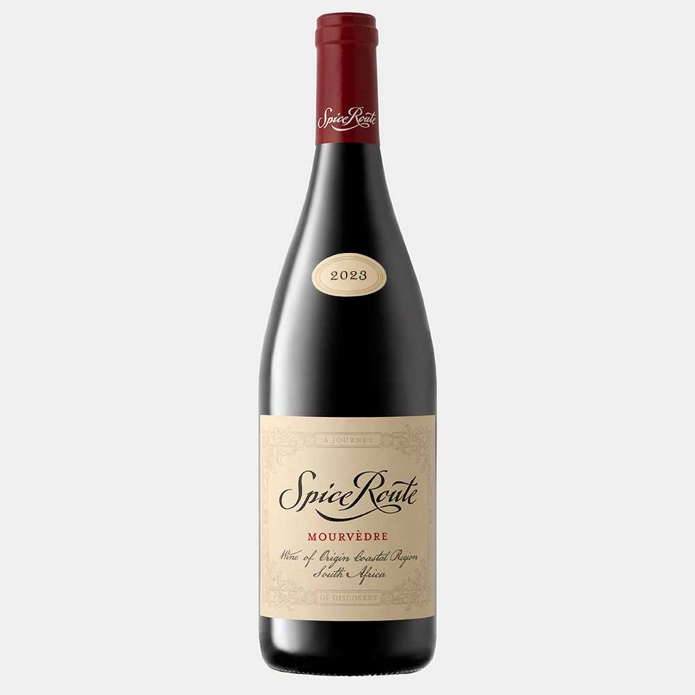 A bottle of Red wine (Spice Route Mourvèdre 2023)